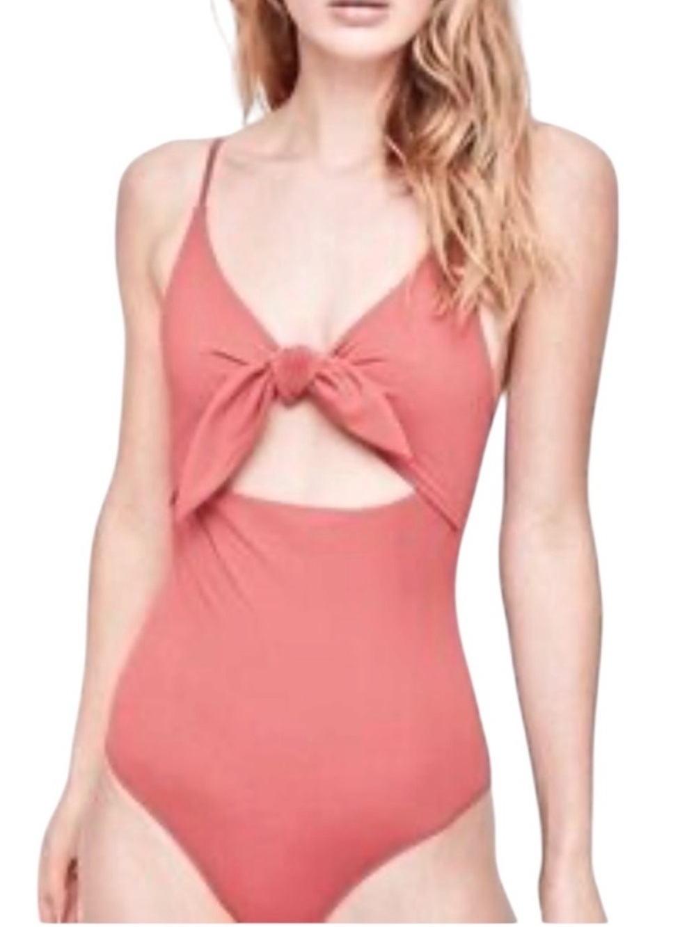 Wilfred Noa bathing suit tie front one piece cut out XS excellent condition